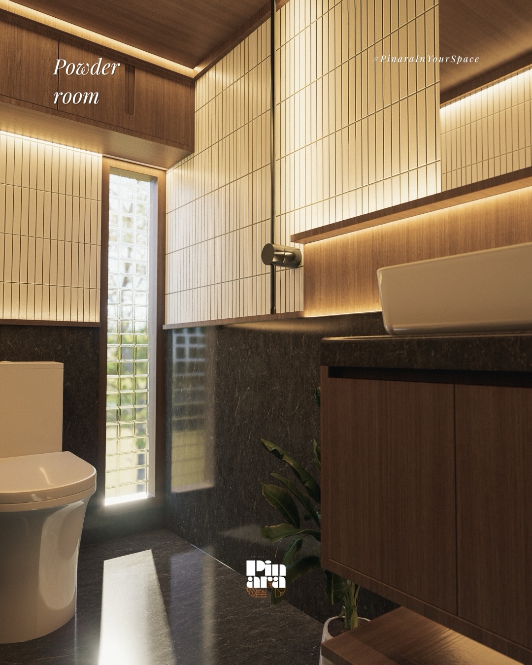 Vertical Sanctuary Powder Room view 3